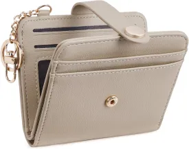 POIUGOYA Slim Wallet for Women,RFID Blocking Bifold Credit Card Holder with Zipper Coin Pocket,ID Window,Keychain