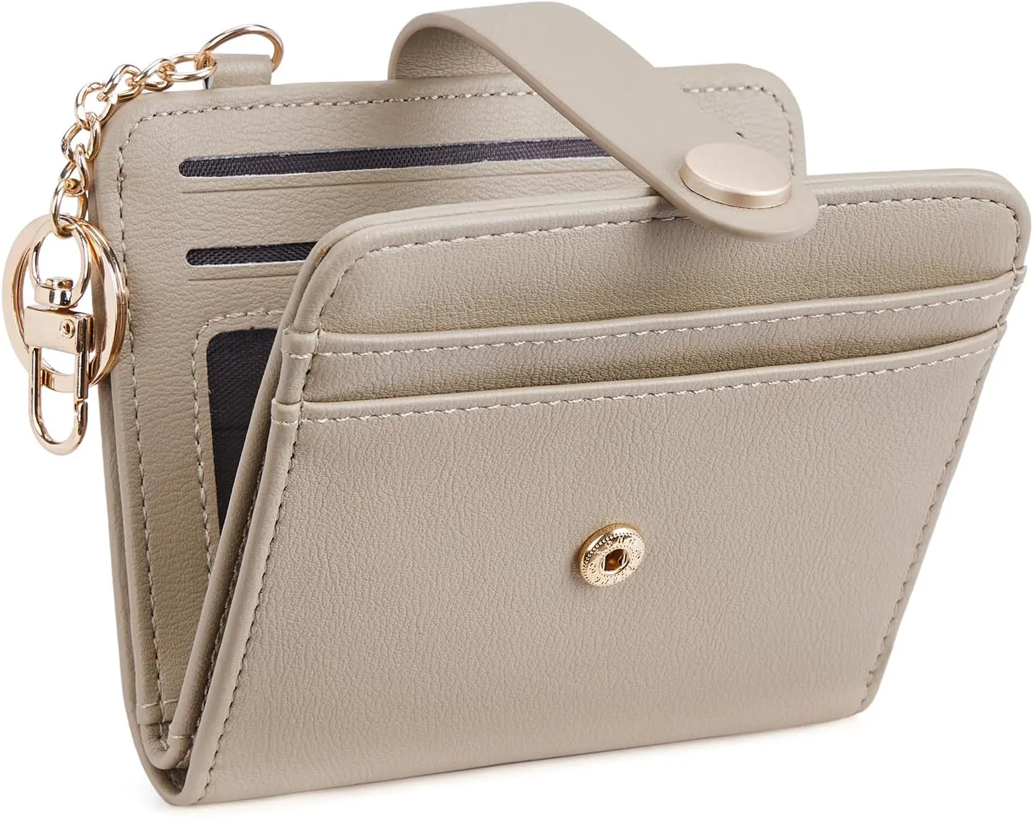 POIUGOYA Slim Wallet for Women,RFID Blocking Bifold Credit Card Holder with Zipper Coin Pocket,ID Window,Keychain