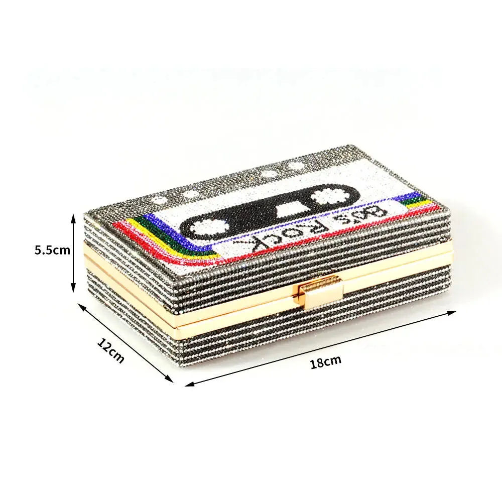 Rhinestone Cassette Clutch