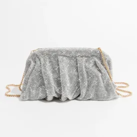 Rua Ruched Rhinestone Sequin Evening Bag
