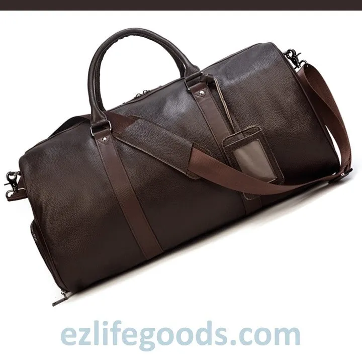 Soft Genuine Cowhide Leather Travel Bag 55 cm