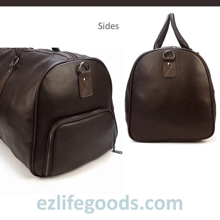 Soft Genuine Cowhide Leather Travel Bag 55 cm
