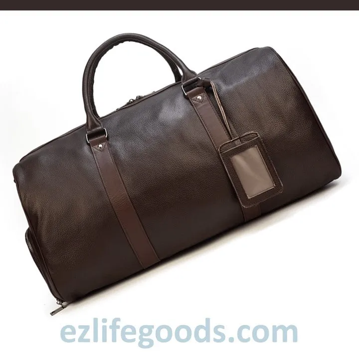 Soft Genuine Cowhide Leather Travel Bag 55 cm