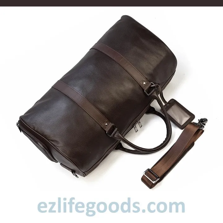 Soft Genuine Cowhide Leather Travel Bag 55 cm