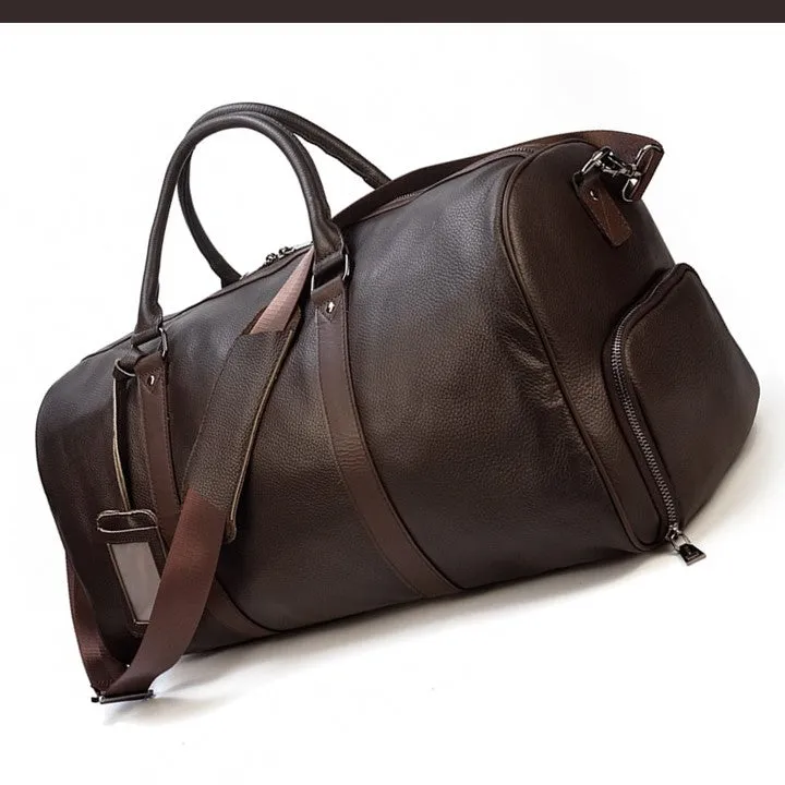 Soft Genuine Cowhide Leather Travel Bag 55 cm