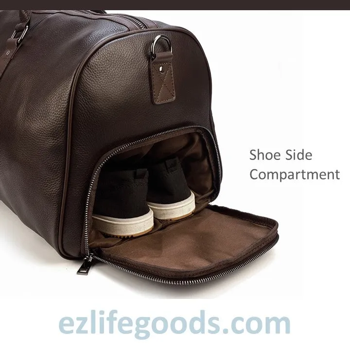 Soft Genuine Cowhide Leather Travel Bag 55 cm