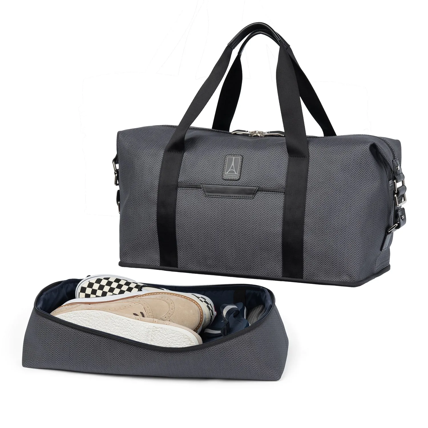 Travelpro® x Travel   Leisure Large Check-in Spinner and Drop-Bottom Weekender Bag Luggage Set
