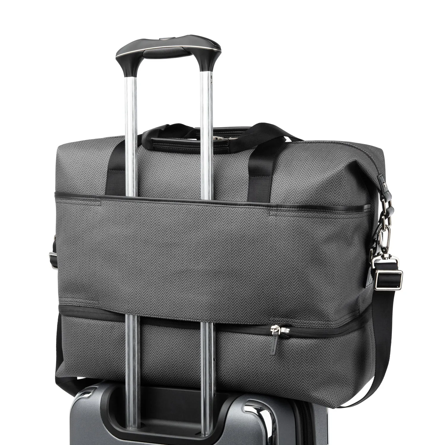 Travelpro® x Travel   Leisure Large Check-in Spinner and Drop-Bottom Weekender Bag Luggage Set