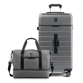 Travelpro® x Travel   Leisure Large Check-in Spinner and Drop-Bottom Weekender Bag Luggage Set