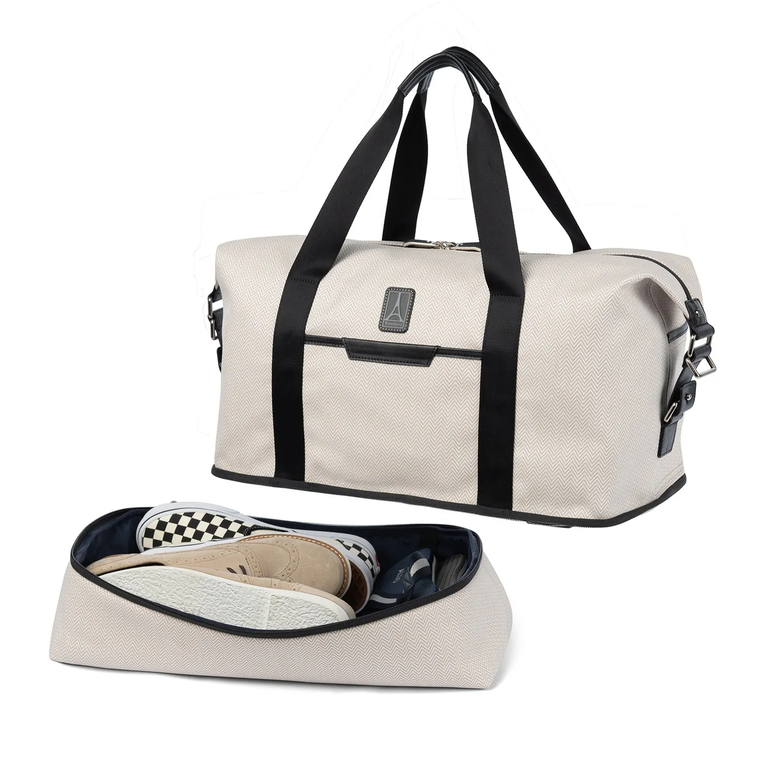 Travelpro® x Travel   Leisure Large Check-in Spinner and Drop-Bottom Weekender Bag Luggage Set