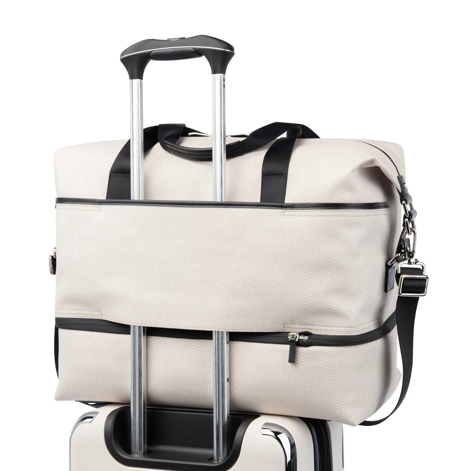 Travelpro® x Travel   Leisure Large Check-in Spinner and Drop-Bottom Weekender Bag Luggage Set