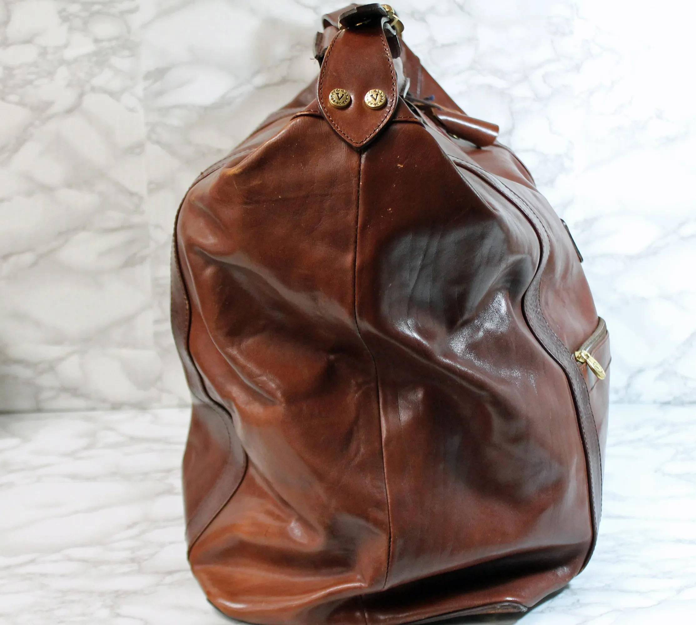 Valentina Purse: Brown Weekender Duffle Bag