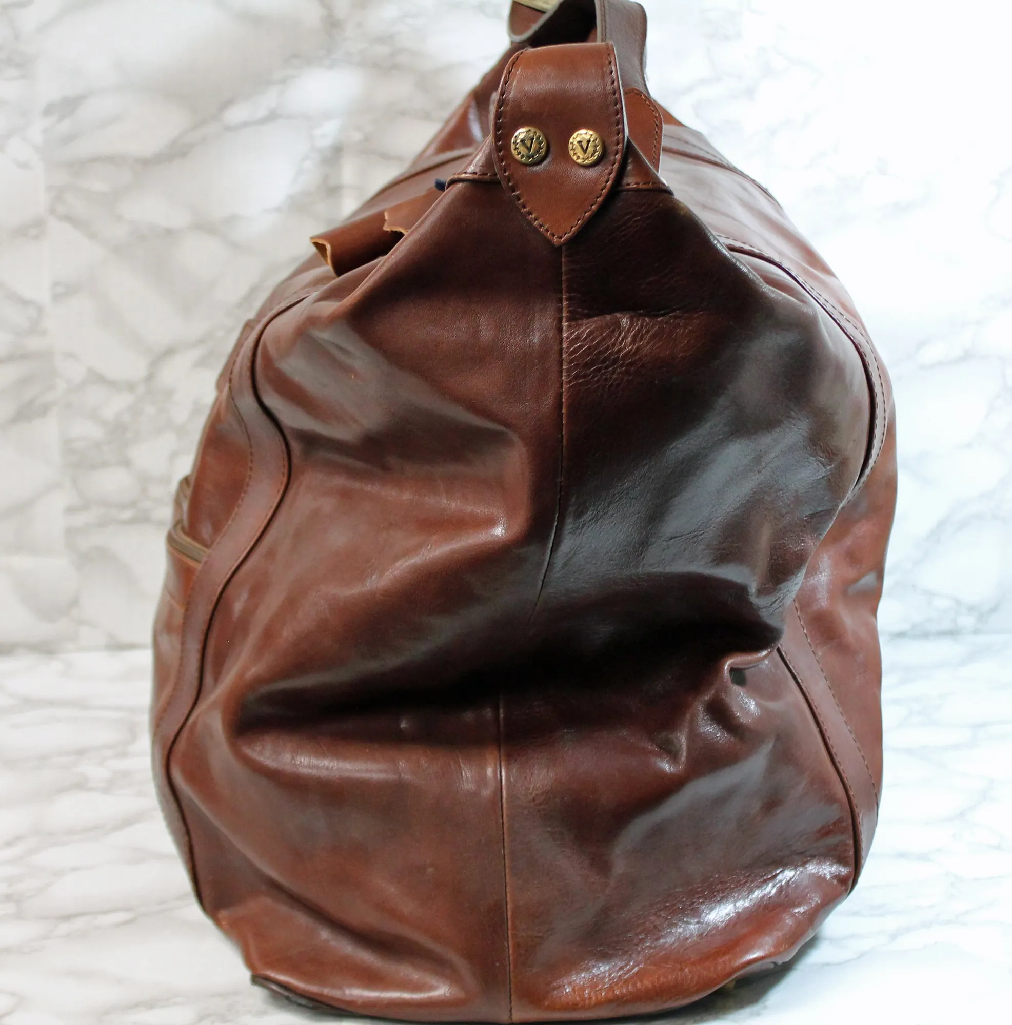 Valentina Purse: Brown Weekender Duffle Bag