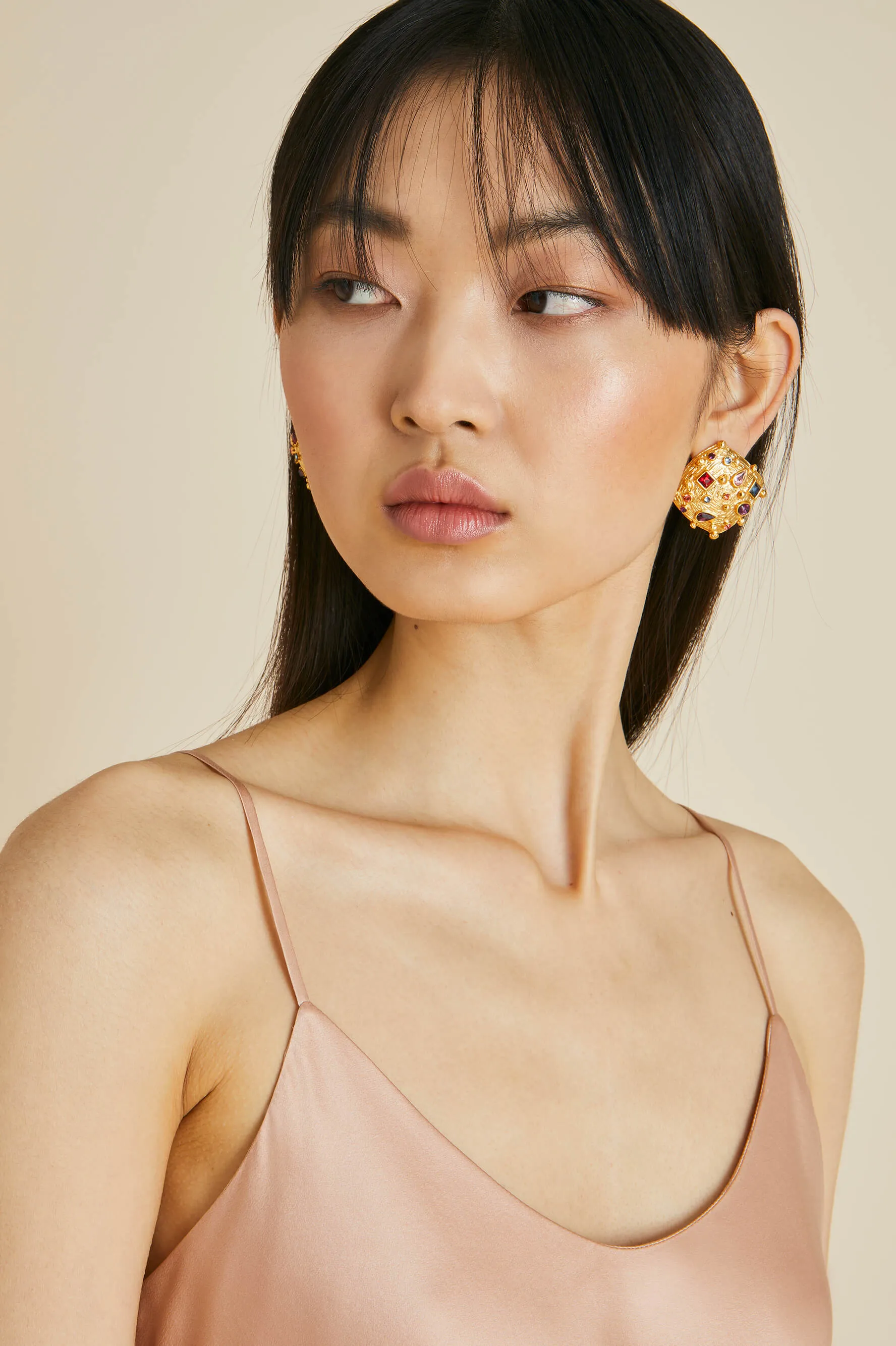 Venus Shell Pink Slip Dress in Sandwashed Silk