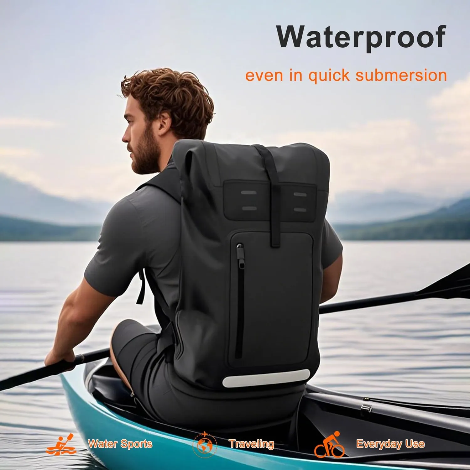 Waterproof BackpackHeavy Duty Hiking Backpack35/55/85L dry bag backpack waterproof for MenRoll-Top Closurefor Kayaking, Travel, Hiking, Fishing, Camping, Motorcycles (grey, 35L)