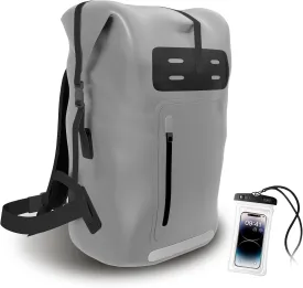 Waterproof BackpackHeavy Duty Hiking Backpack35/55/85L dry bag backpack waterproof for MenRoll-Top Closurefor Kayaking, Travel, Hiking, Fishing, Camping, Motorcycles (grey, 35L)
