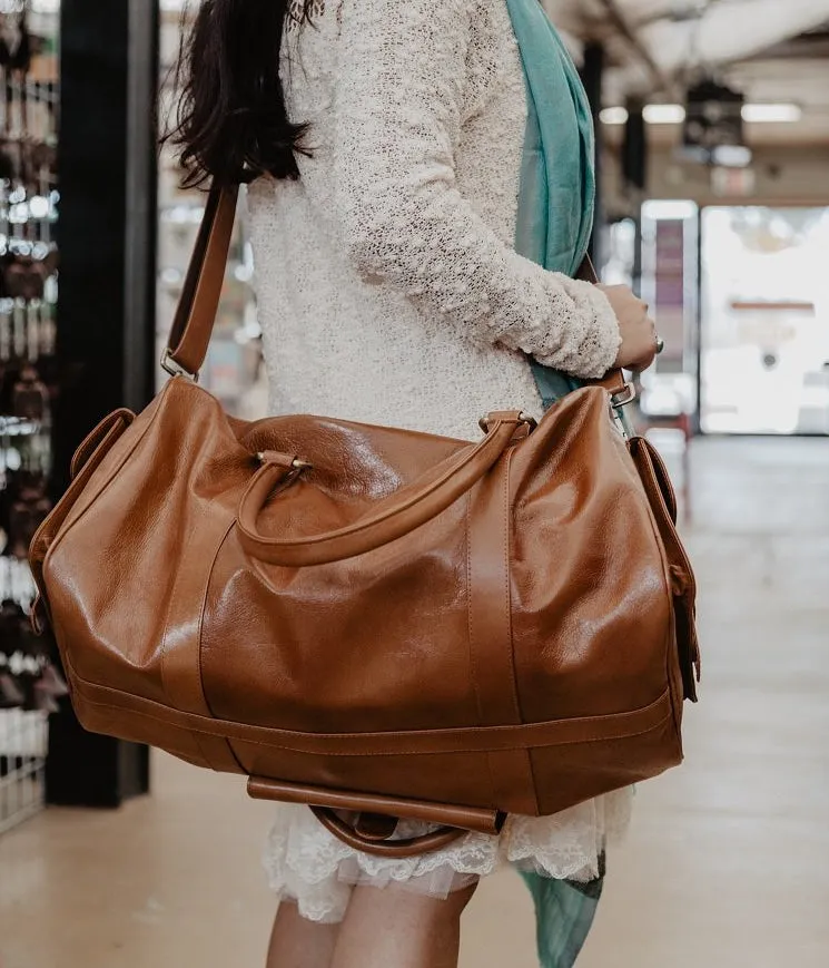 Weekender Leather Duffel Bag 19"
