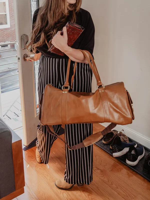 Weekender Leather Duffel Bag 19"