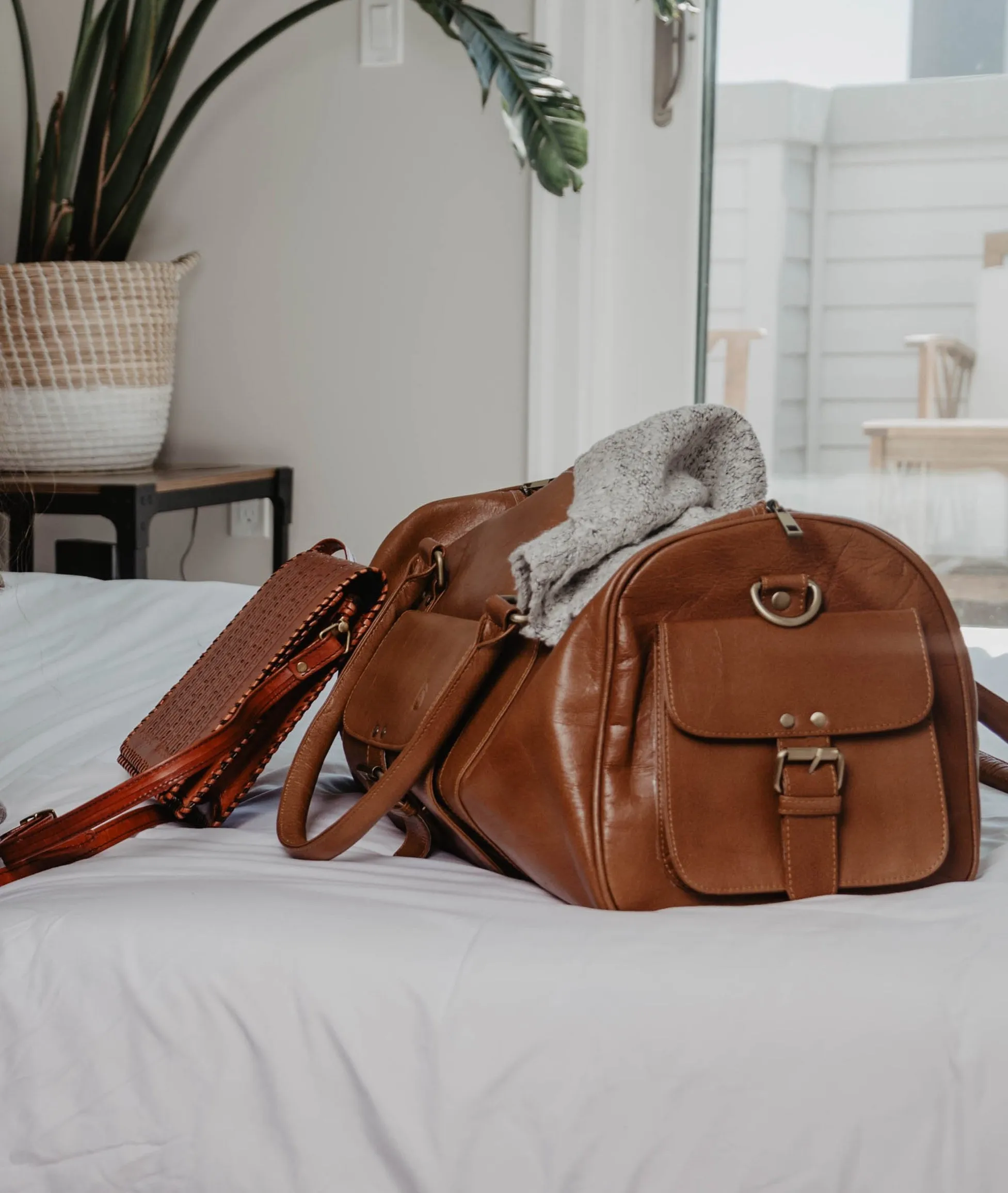 Weekender Leather Duffel Bag 19"