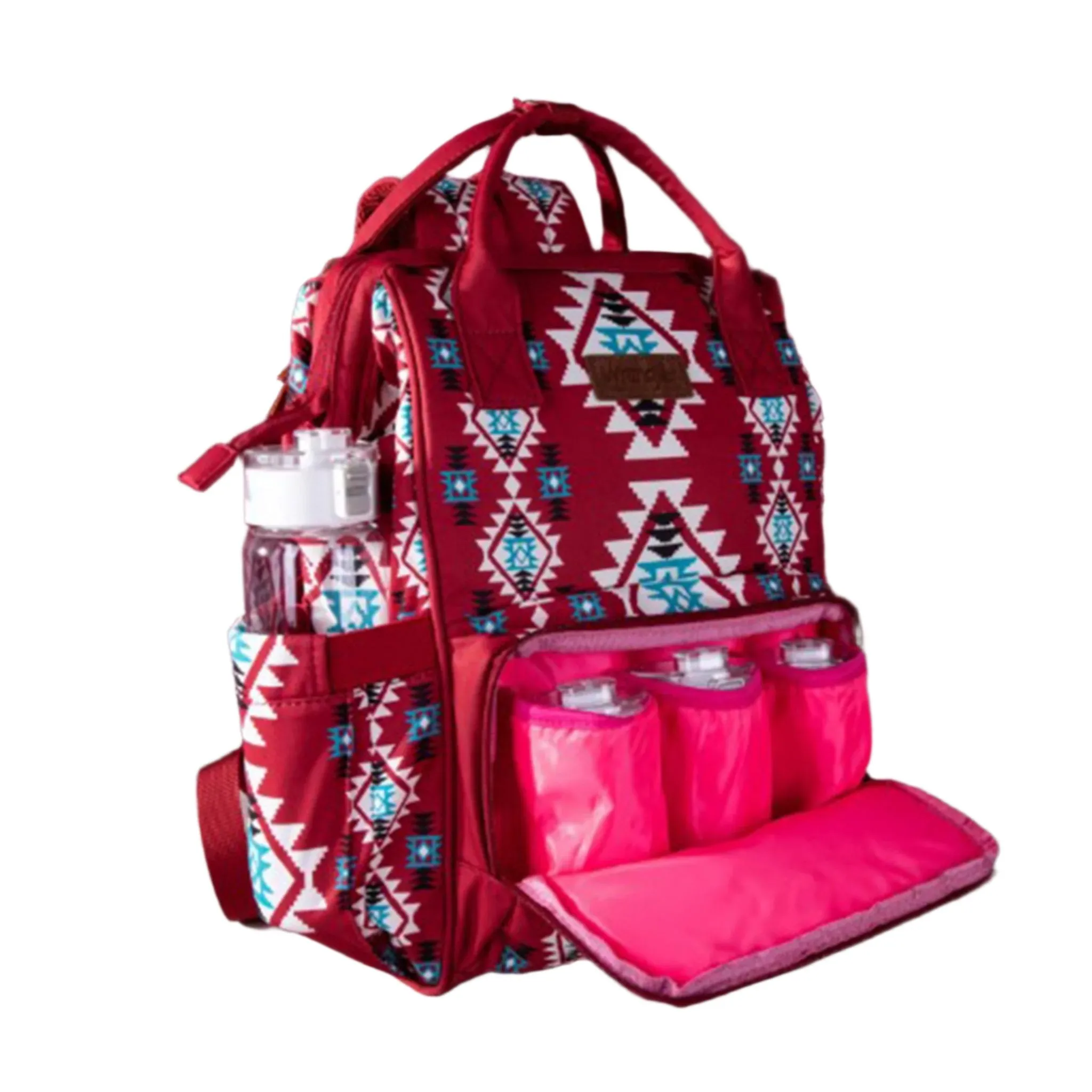 Wrangler Burgundy Aztec Callie Backpack/Diaper Bag